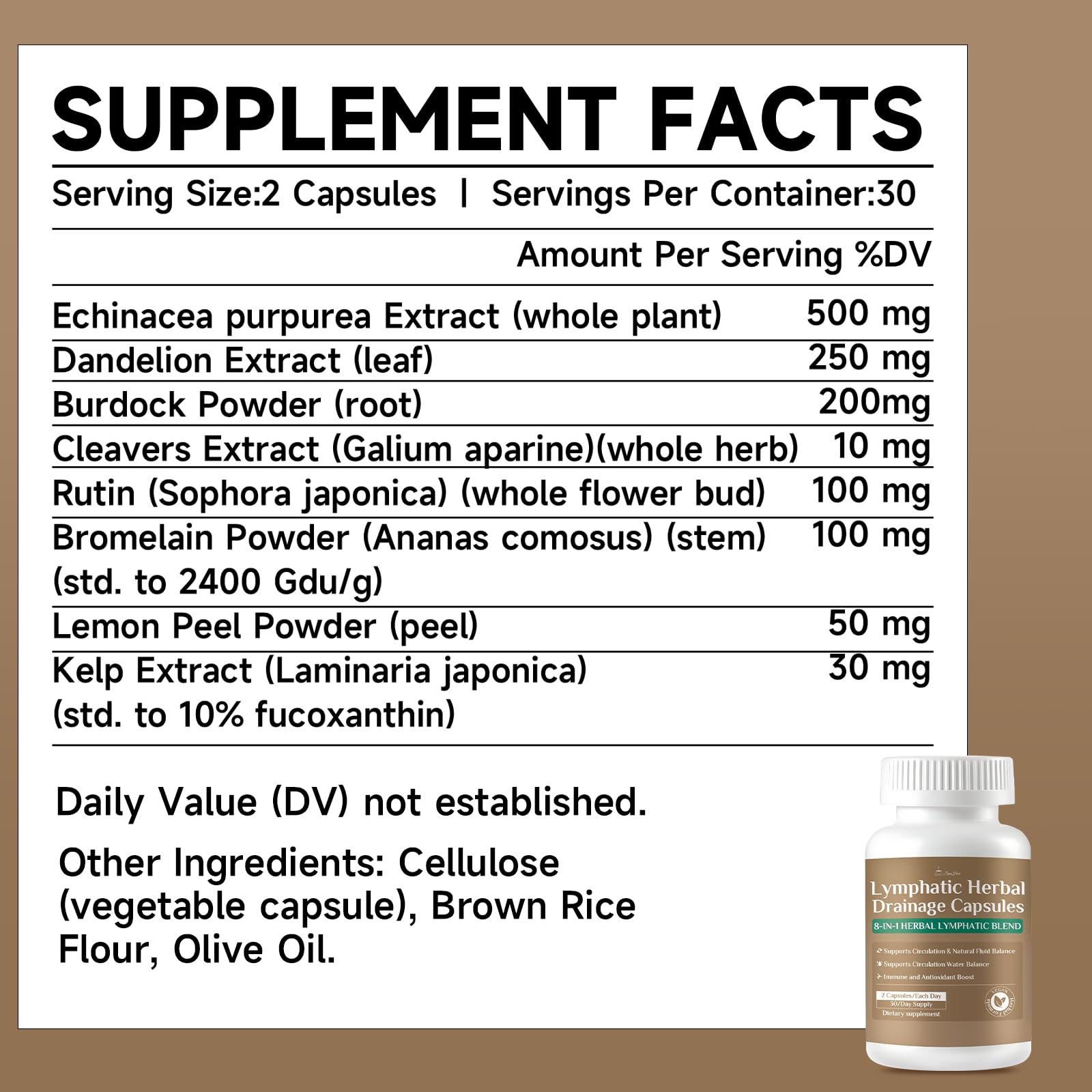 SpenHerb Lymphatic Drainage Capsules Supplements, 8-in-1 Herbal Lymphatic Blend Support Circulation and Natural Fluid Balance, Non-GMO Pure,60 Capsules/1 Pack SpenHerb buy supplements Au