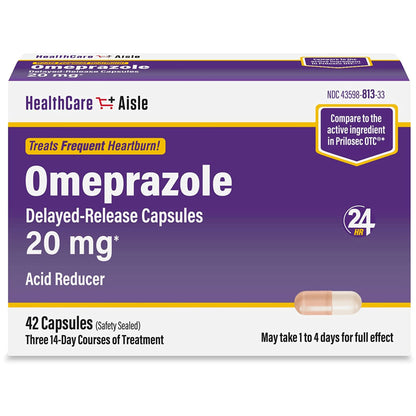 HealthCareAisle Omeprazole 20 mg, 42 Delayed-Release Capsules - Acid Reducer, Treats Frequent Heartburn, 42 Count (Pack of 1) HealthCareAisle buy supplements Au