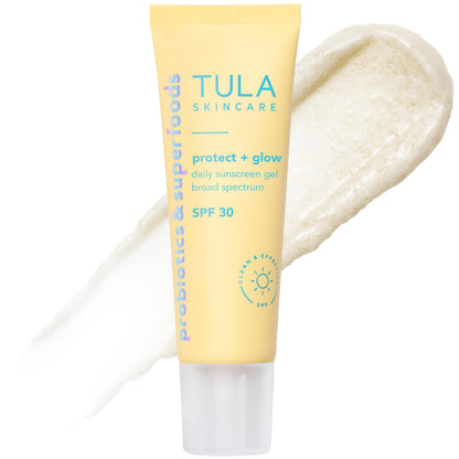 TULA Skin Care Protect + Glow Daily Sunscreen - Gel, Broad Spectrum SPF 30, Skincare-First, Non-Greasy, Non-Comedogenic and Reef-Safe with Pollution and Blue Light Protection, Regular, 1.7 fl oz. TULABuy Supplements Australia