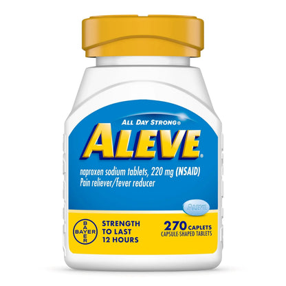 Aleve Pain Reliever & Fever Reducer Naproxen Sodium Caplets, Body Pain Relief, 270 Count AleveBuy Supplements Australia