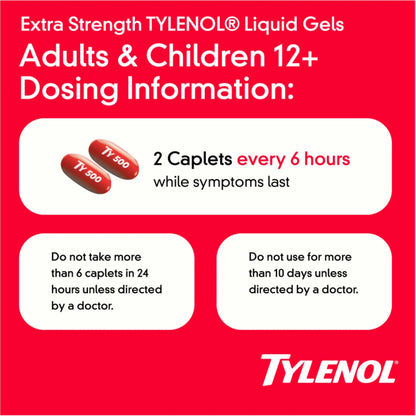 Tylenol Extra Strength Liquid Gels, Fast, Strong Pain Relief, Fever Reducer for Adults with 500 mg Acetaminophen, Fast-Acting Liquid Gel Capsules for Headaches & Minor Pain Relief, 75 Count TylenolBuy Supplements Australia