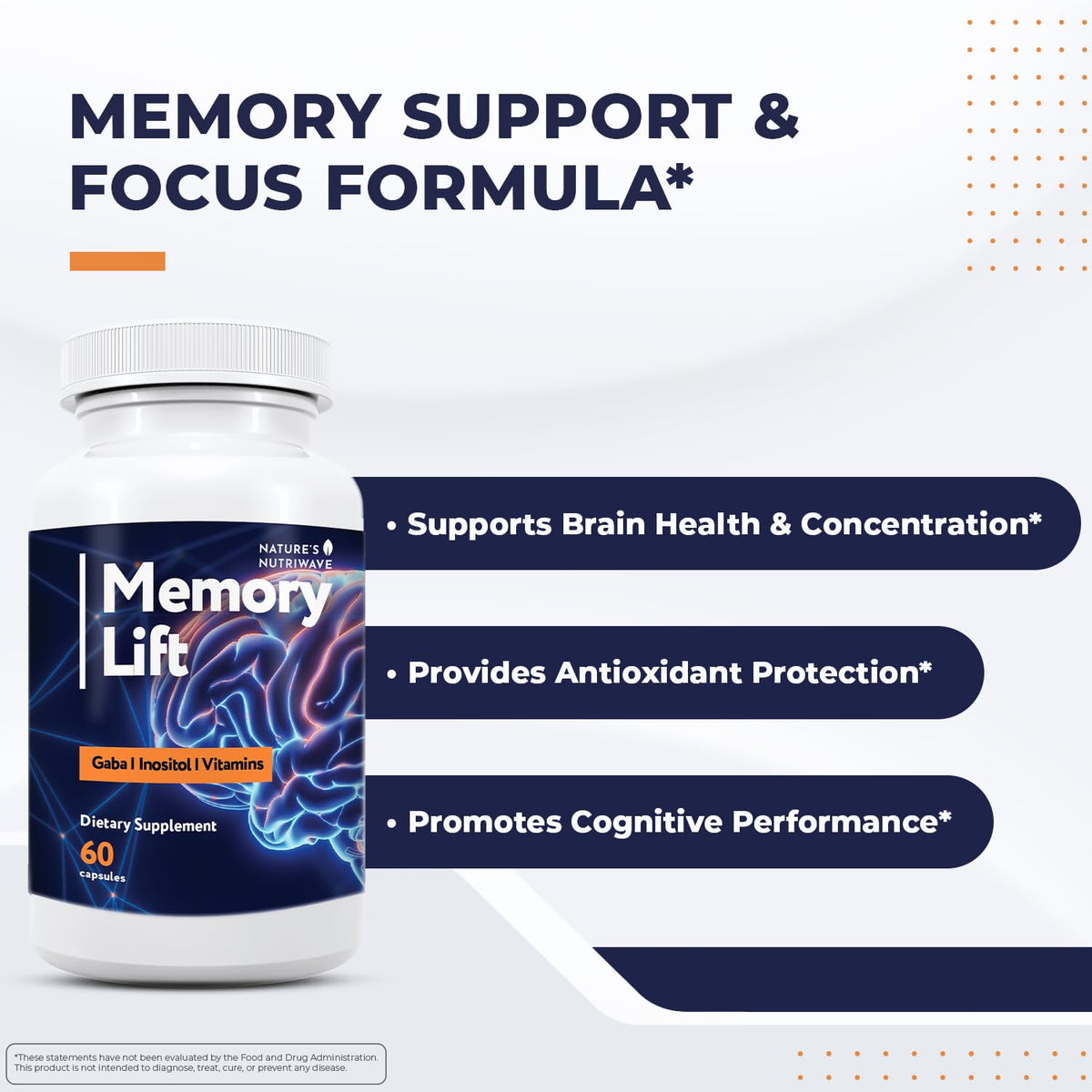 Nature’s NutriWave Memory Lift Capsules – Natural Daily Supplement with Vitamins A, C, D, E, B-Complex, Biotin & Choline – Made in USA, GMP-Certified, Non-GMO, Vegetarian – 60 Caps, 1 Month Supply Nature’s NutriWaveBuy Supplements Australia