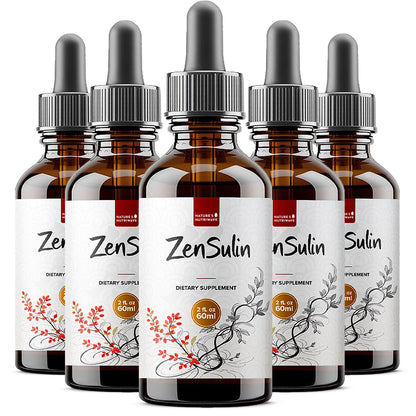 ZenSulin Drops – Cinnamon, Licorice Root & Turmeric – 60ml, 1 Month Supply | Cinnamon, Licorice Root & Turmeric, herbal liquid | Non-GMO, Gluten-Free, Made in USA | Dropper, daily drops