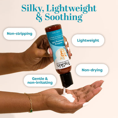 TruSkin Soothing Cleansing Milk with Rice & Oat Milk, 5 fl oz | With Hyaluronic Acid to gently remove makeup, cleanse and hydrate sensitive skin without stripping moisture