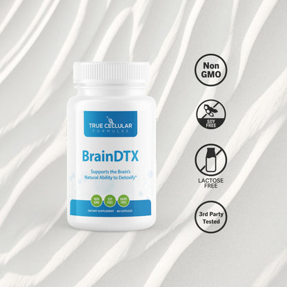 True Cellular Formulas BrainDTX - Supports Cognitive Function, Focus & Mental Clarity - Promotes Clear Thinking & Memory - with Alpha Lipoic Acid & Biotin - Antioxidant Support - 60 Capsules True Cellular Formulas buy supplements Au
