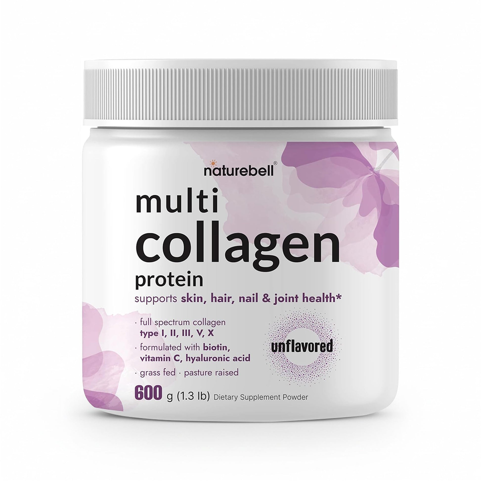 NatureBell Multi Collagen Protein Powder - 600g - Hydrolyzed Collagen Peptides - for Skin, Hair, Nail, Joint & Bone Health Support* - Grass-Fed & Keto-Friendly - Unflavored NatureBell buy supplements Au