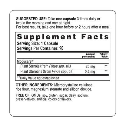 Moducare Immune Support - Plant Sterols & Sterolins for Immune System Modulation - Optimal Health Support* - Non-GMO, Gluten-Free & Dairy-Free - 180 Vegetarian Capsules (180 Servings)