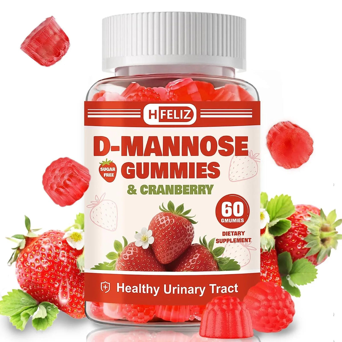 HFELIZ D Mannose with Cranberry Gummies, D-Mannose Supplements 1300mg for Women, Support Natural Urinary Tract & Bladder Health, Sugar-Free, 60 Count HFELIZBuy Supplements Australia