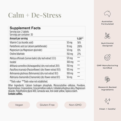 JSHealth Calm + Destress Supplement - 60 Capsules