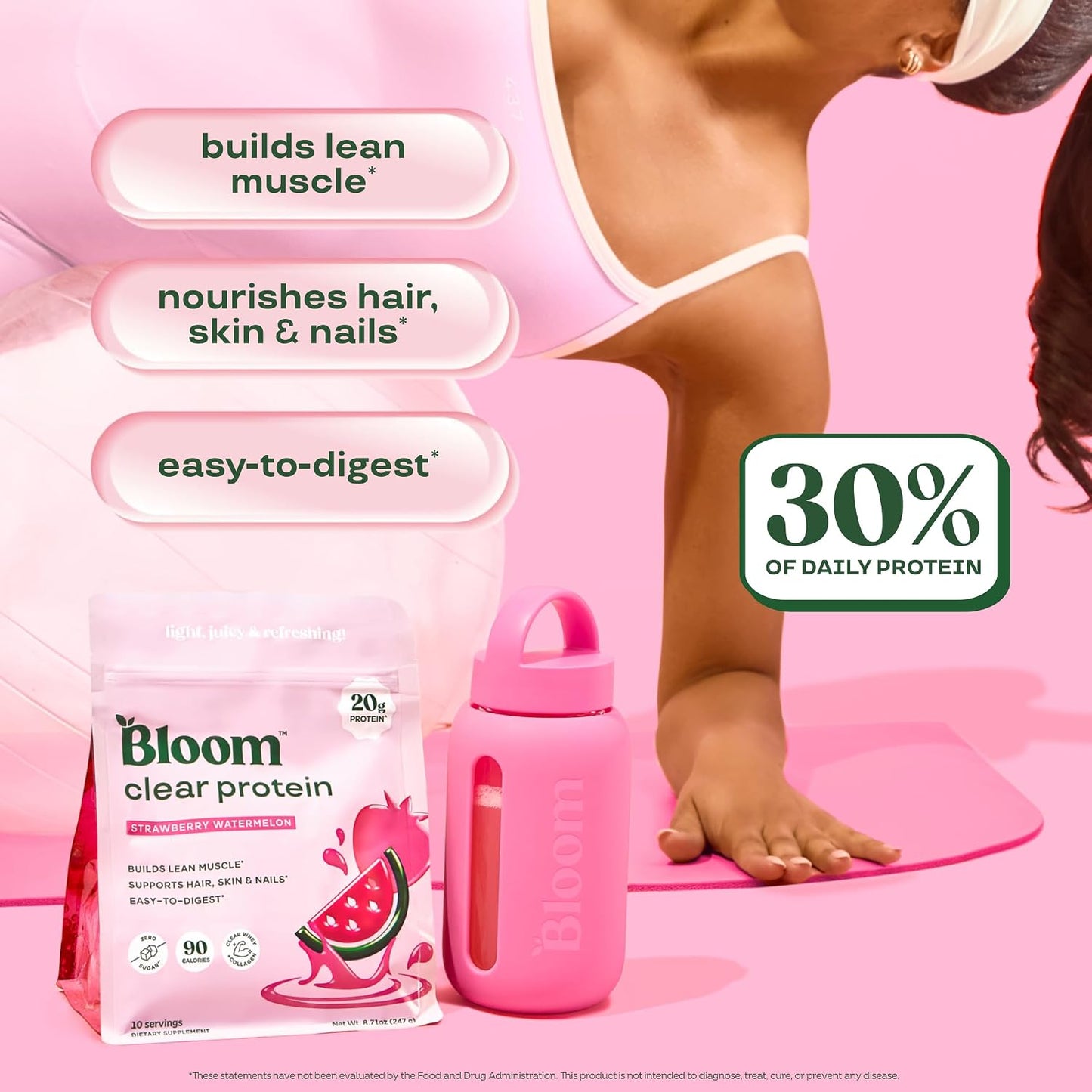 Bloom Strawberry Watermelon Clear Protein and Creatine Gummies Bundle