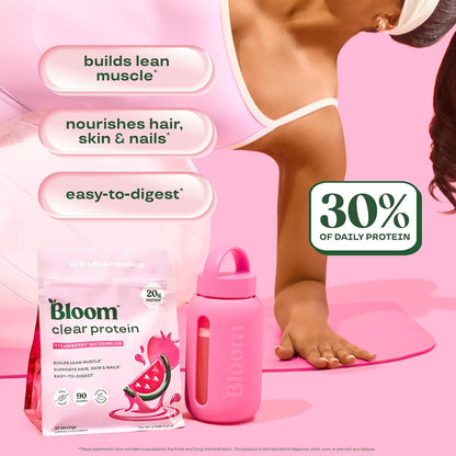 Bloom Strawberry Watermelon Clear Protein and Raspberry Lemonade Energy Packets Bundle