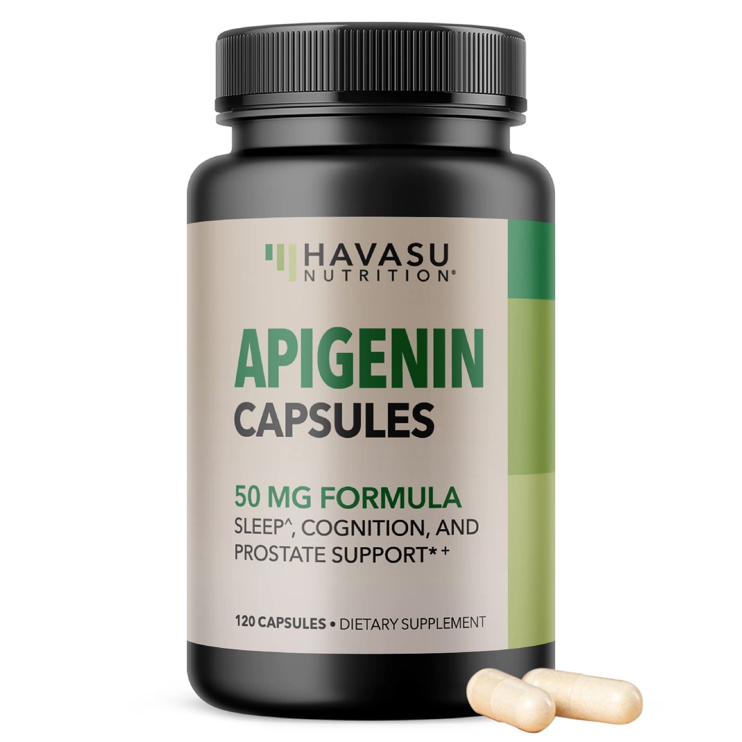 Apigenin Capsules 50mg, 60 Count, Sleep & Cognitive Support Supplement | Melatonin-Free Sleep Support, Chamomile Flavonoid for Relaxation & Cognitive Function, Vegan, Non-GMO, 2-Month Supply