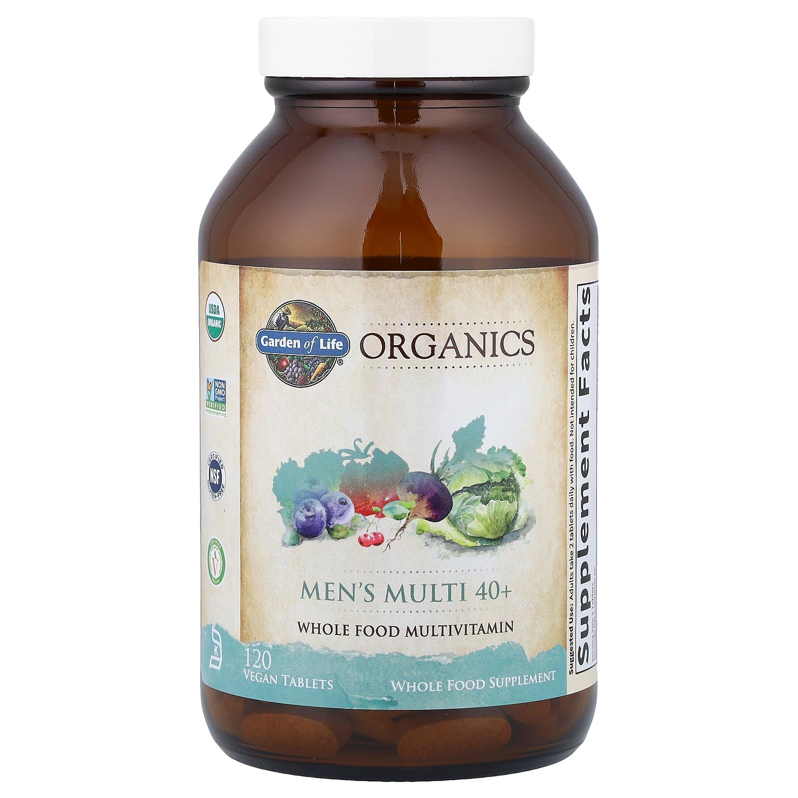 Garden of Life Organics Men's 40+ Multivitamin with Prostate Support, B12 & Vitamins – Vegan Daily Whole Food Multivitamin, Non-GMO, Certified Organic, 120 Tablets Garden of Life buy supplements Au
