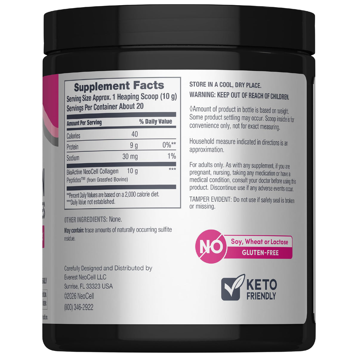 NeoCell Grassfed Collagen Peptides Powder | 7 oz | Unflavored | for Women and Men | Hair, Skin, & Nails NeoCell buy supplements Au