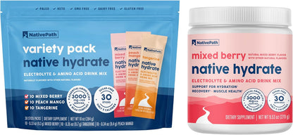 NativePath Hydrate Variety Stick Packs & Mixed Berry Hydrate Jar