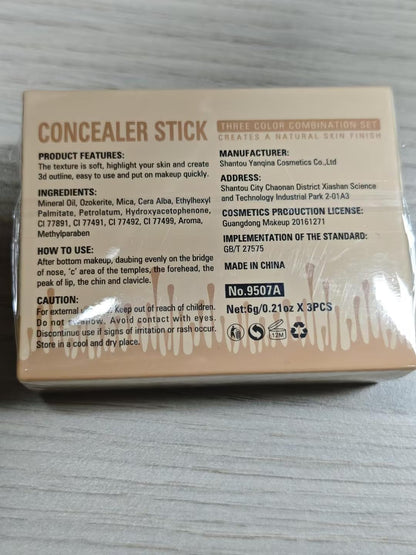 3Pcs Cream Contour Sticks Kit, Highlighter Stick Blush Stick Cream Contour Kit Makeup Set with Brush,Face Brightens & Shades Contour Stick Waterproof for Women QICBuy Supplements Australia