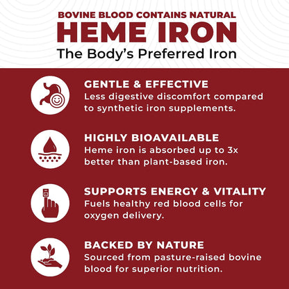 Beef Organ Supplement for Women + Bovine Blood and Beef Liver Supplement- Organic Nutrient Dense Superfood for Overall Energy, Health, & Wellness - No Fillers, Freeze Dried Supplements