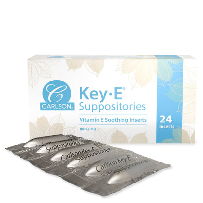 Carlson - Key-E Suppositories, 30 IU Vitamin E Suppository, Lubricates Dry Areas, Treatment for Women and Men, Vaginal & Rectal, 24 Count Carlson buy supplements Au