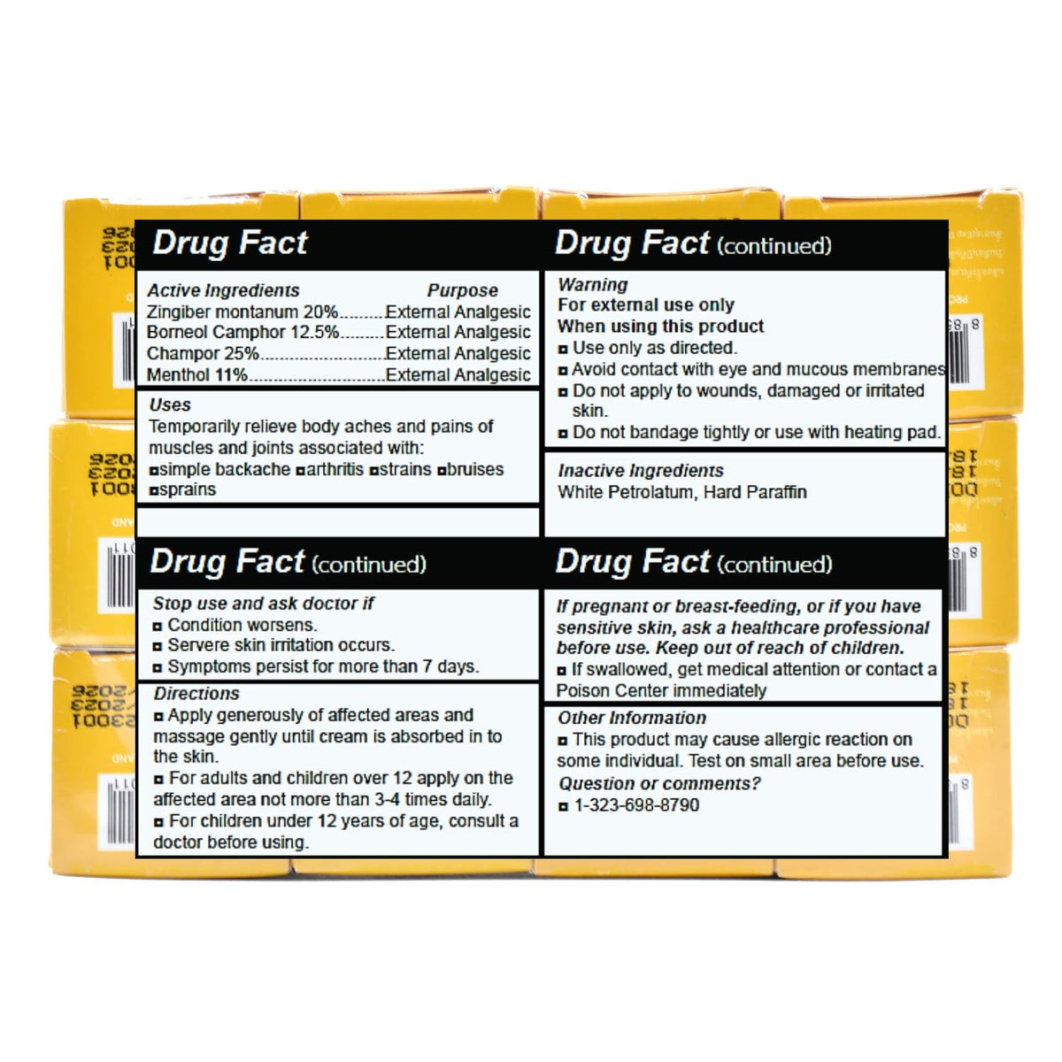 Wang Prom Herbal Balm 5gram Travel Package (Pack of 12) (Yellow) WANG PROMBuy Supplements Australia