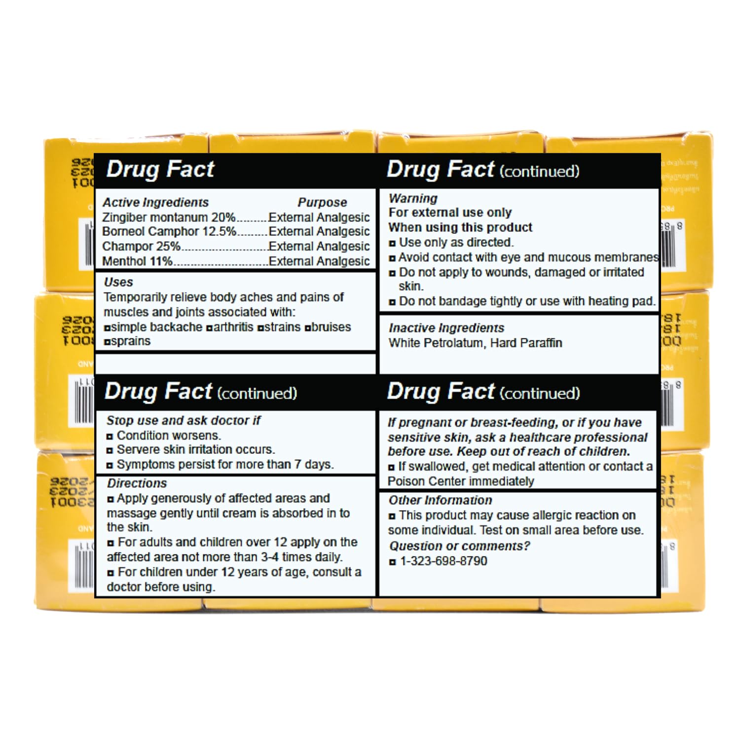 Wang Prom Herbal Balm 5gram Travel Package (Pack of 12) (Yellow) WANG PROMBuy Supplements Australia