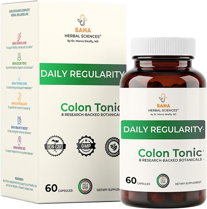 Natural Stool Softener for Constipation Relief – Safe for Daily Use & Postpartum | Gentle Herbal Formula for Adults & Seniors | 60 Capsules | Sana Herbal Sana Herbal Sciences buy supplements Au