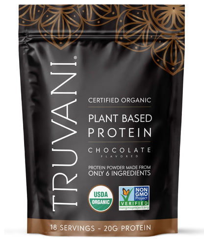 Truvani Organic Plant Based Protein Powder | Vanilla | 18 Servings | Vegan | 20g Pea Protein | Keto | Gluten & Dairy Free | Low Carb | No Added Sugar