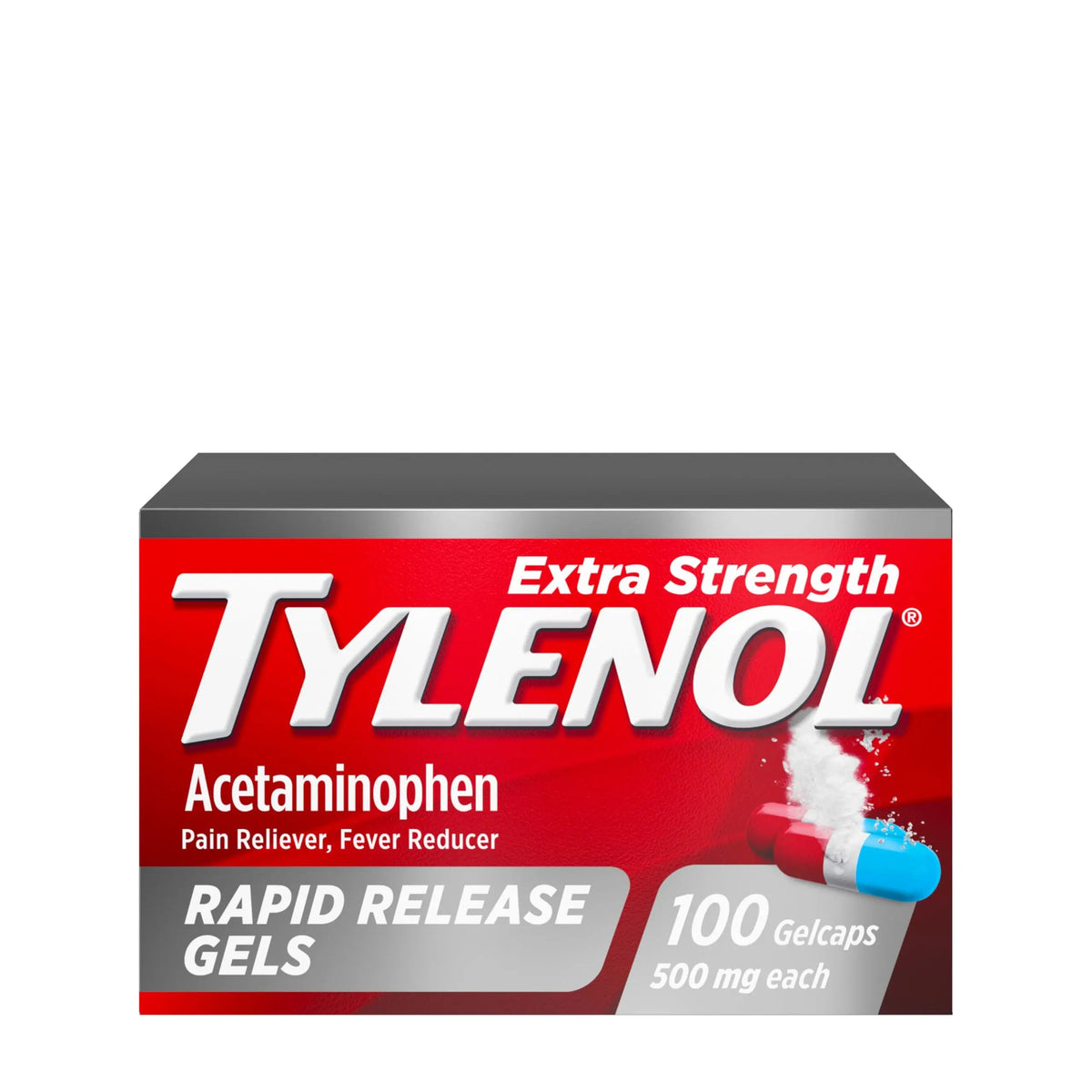 Tylenol Extra Strength Acetaminophen Rapid Release Gels, Fast, Strong Pain Relief, Fever Reducer, 500 mg Gelcaps with Laser‑Drilled Holes for Fast Release, OTC Medicine, 100 Count TylenolBuy Supplements Australia