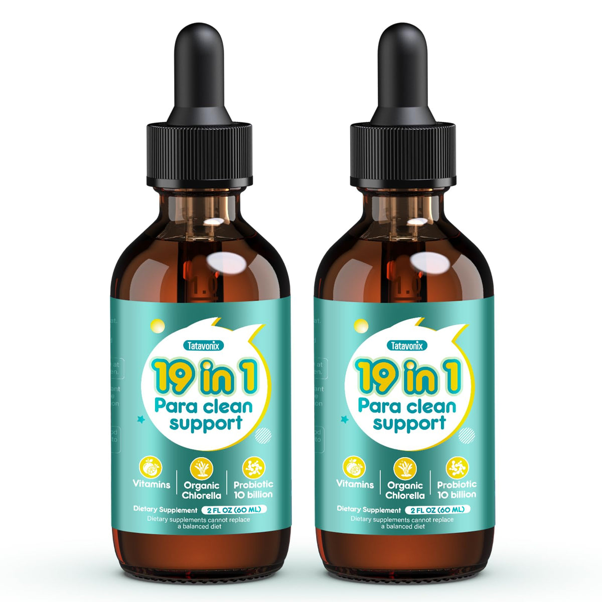 Tatavonix 19 in 1 Herbal Gut Cleanse Drops – Wormwood, Black Walnut, Chlorella 250mg, 10B Probiotics, Clove & Oregano – Liquid Detox Support for Adults & Kids, Alcohol-Free, 4oz TatavonixBuy Supplements Australia