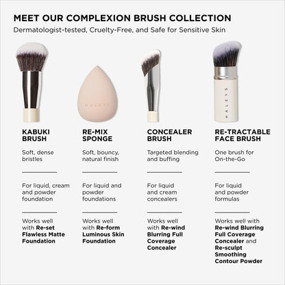 Haleys Beauty Kabuki Foundation Brush For Applying Powder, Foundation, Bronzer, Blush, and Mineral Make up, Soft Bristles, Seamless Blending, Makeup Brushes Essential, Vegan & Cruelty Free HALEYSBuy Supplements Australia
