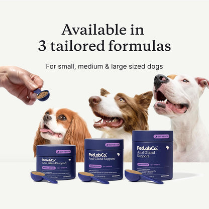 PetLab Co. Anal Gland Support Powder, Tailored, Small | Size-specific beet pulp, psyllium husk and probiotics to support firm stools and gland expression