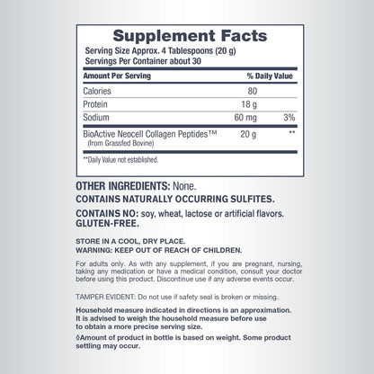 NeoCell Super Collagen Peptides Powder | 30 Servings | Unflavored | Types I & III | Grass Fed Bovine Supplement | Hair, Skin, & Nails | for Women and Men NeoCell buy supplements Au
