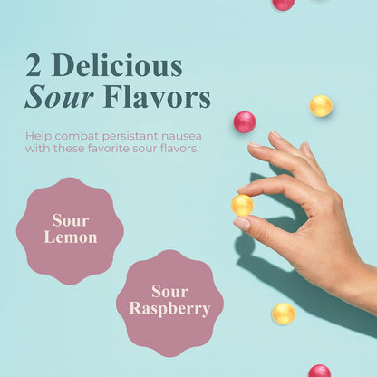 Three Lollies Preggie Drops Plus - 48 Lozenges - Ease Morning Sickness During Pregnancy, Natural, Sour Lozenges for Nausea With Vitamin B6, Sour Lemon & Raspberry Flavors