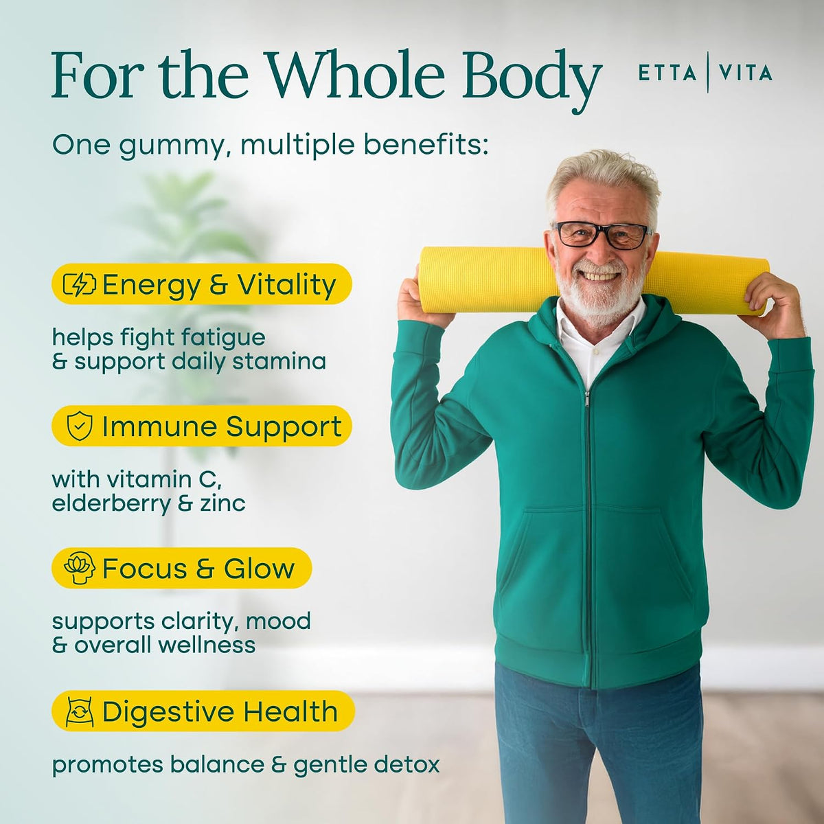 Everyday Debloat & Detox Sugar-Free Fruits and Veggies Gummies - Energy Support with Superfood Fruit and VegetableSupplement (120 Chews) Cruelty-Free, Vegan, Gluten-Free, Fruit and Vegetable Vitamin