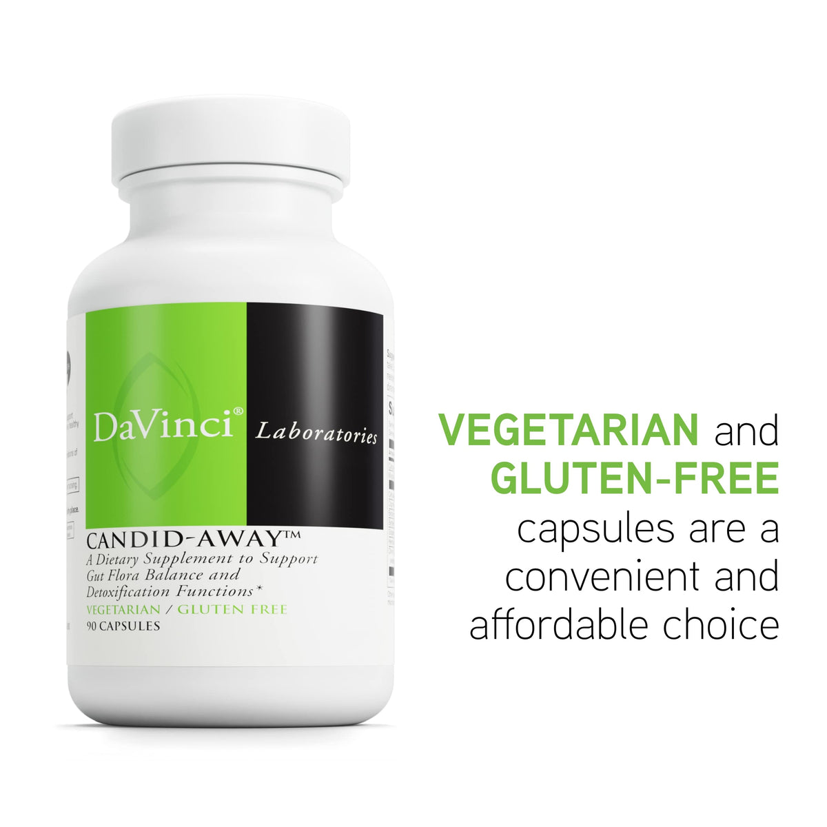 DAVINCI Labs Candid-Away - Digestive Gut Health Support, Immune System Support with Digestive Enzymes, Calcium, Magnesium & More* - 90 Vegetarian Capsules (30 Servings) DAVINCI buy supplements Au