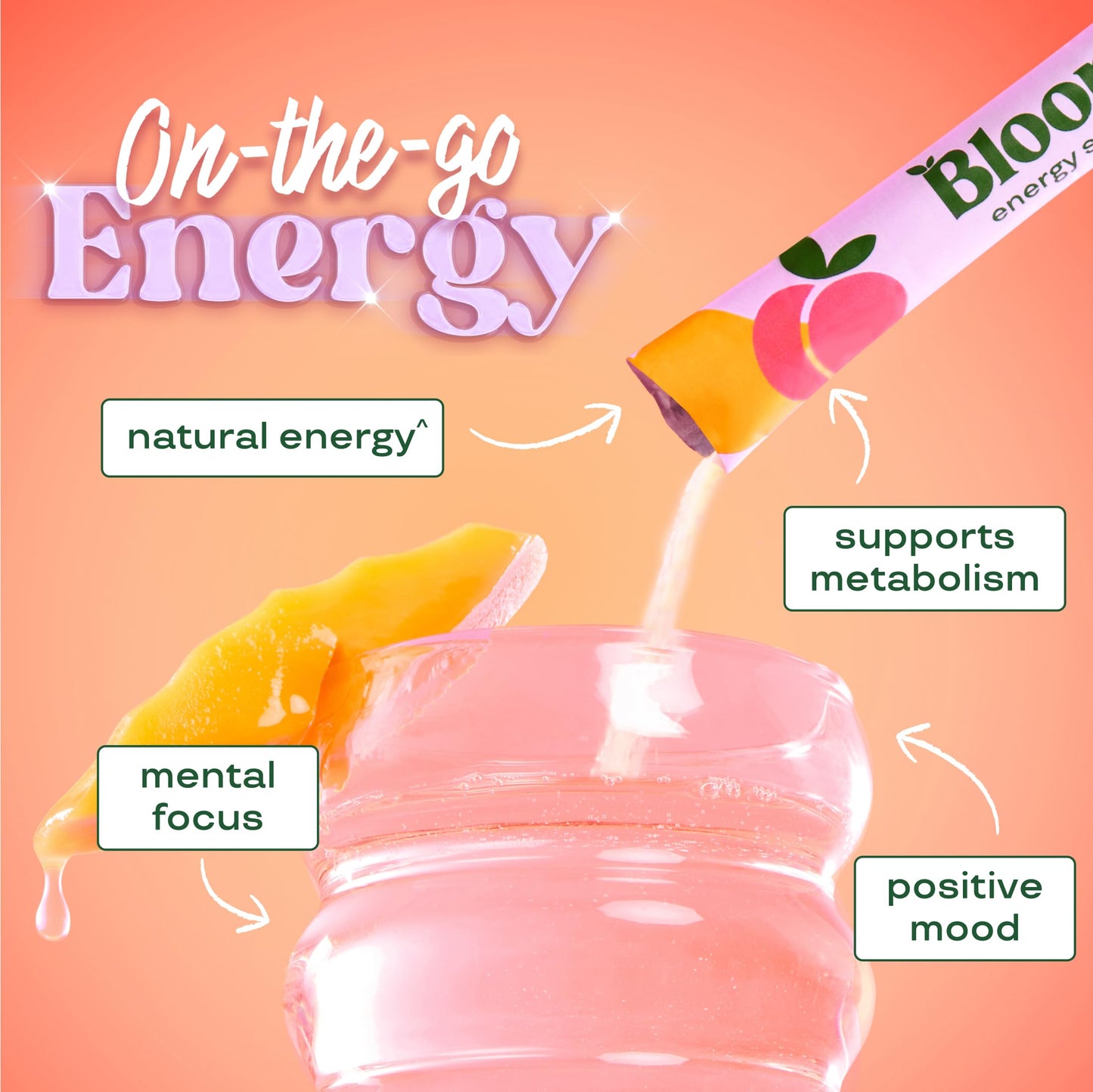 Bloom Nutrition Energy Drink Powder Packets, Strawberry Watermelon, 10 Ct | Sugar Free Drink Mix with L-Theanine, B Vitamins & Natural Caffeine, On the Go Powder Sticks for Natural Energy, 10 Calories