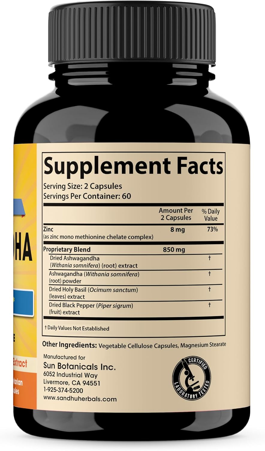 Organic 4in1 Ashwagandha w/Zinc & Organic Turmeric Curcumin w/Bioperine Black Pepper Extract| Supports Immune System| Non-GMO