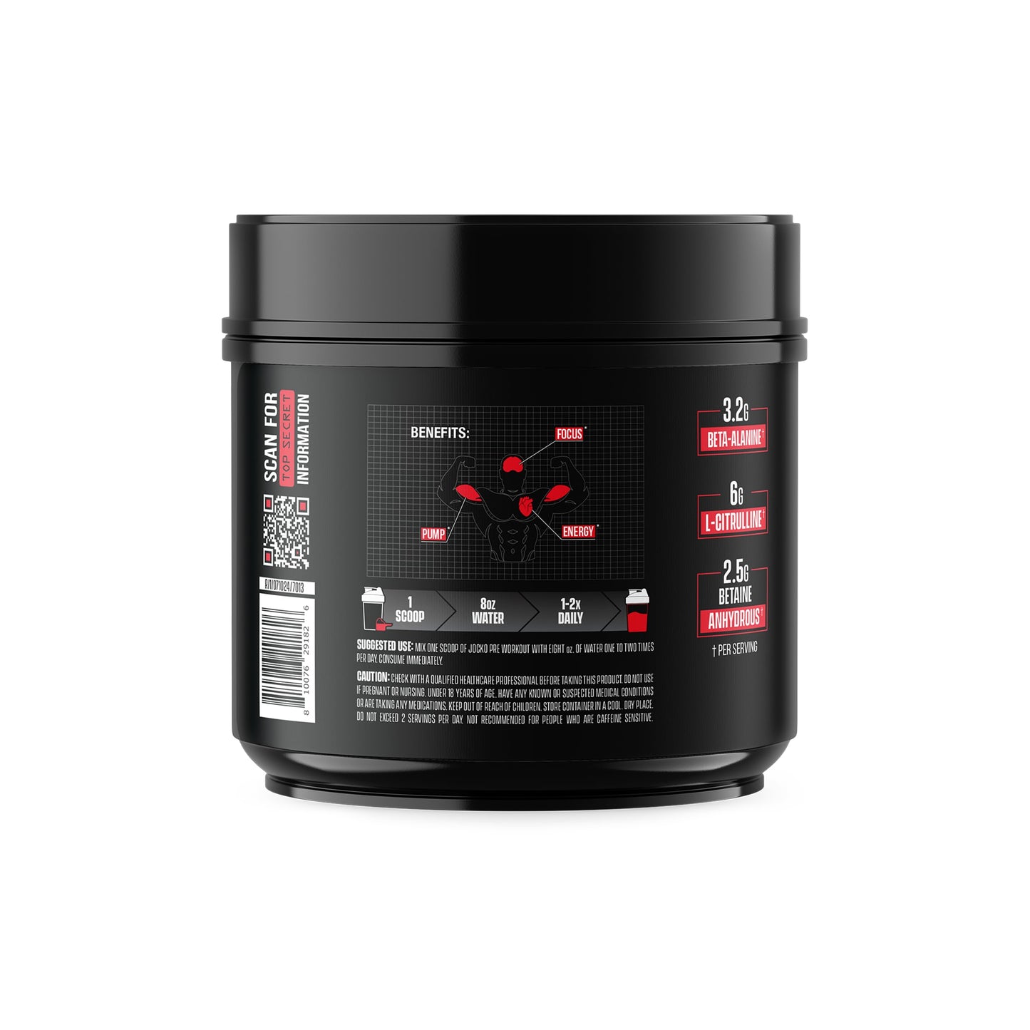 Jocko Fuel Ultimate Pre Workout Powder - Pre-Workout Energy Powder Drink for Men & Women - High Stim Sugar-Free Nootropic Blend to Support Muscle Pump, Energy, & Recovery 200mg Caffeine Blue Raspberry