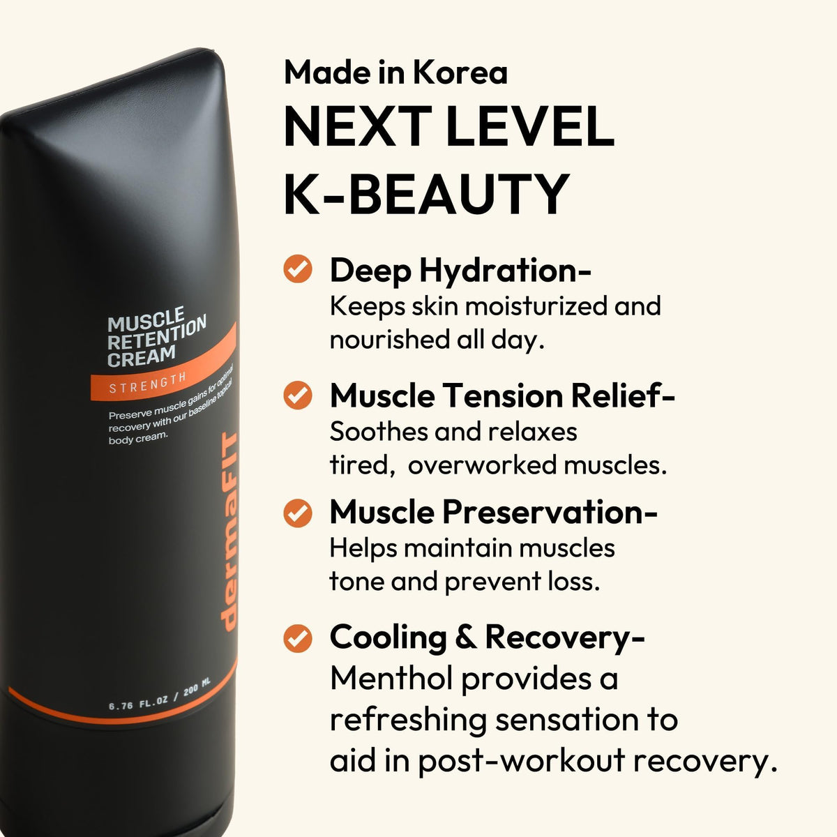 dermaFIT Strength Muscle Maintenance Body Cream - Post Workout Prevents Muscle Loss for Men & Women, Muscle Retention Cream, 30ml, No Artificial Fragrance, M.A.X. Tech, Topical Analgesic for Muscle dermaFITBuy Supplements Australia