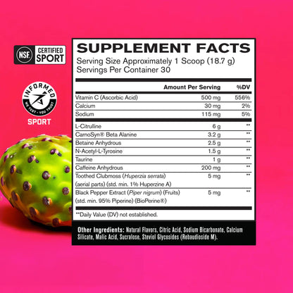 Bare Performance Nutrition BPN Flight Pre Workout, Supports Energy and Mental Focus, Improved Endurance & Muscle Pumps with CarnoSyn® Beta Alanine, Blue Raspberry, 30 Servings