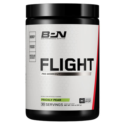 Bare Performance Nutrition BPN Flight Pre Workout, Supports Energy and Mental Focus, Improved Endurance & Muscle Pumps with CarnoSyn® Beta Alanine, Blue Raspberry, 30 Servings