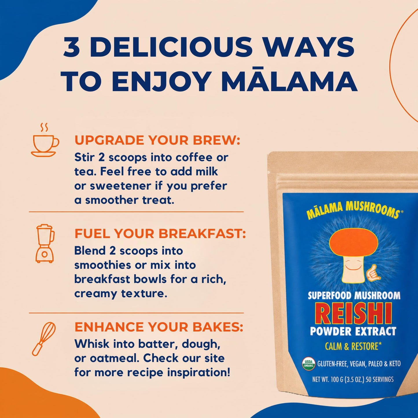 8-Mushroom Extract Powder by Malama, Organic Body Mushroom Blend Featuring Lion's Mane, Reishi, Cordyceps, Chaga, Turkey Tail, Superfood Adaptogenic - PrimeBioHealth - canada supplements