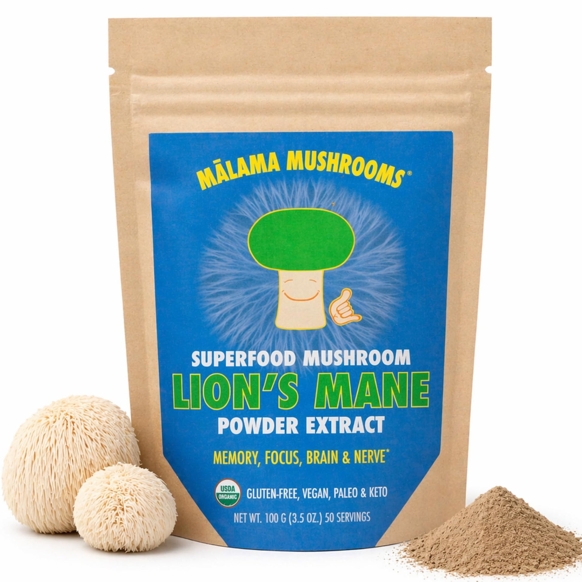8-Mushroom Extract Powder by Malama, Organic Body Mushroom Blend Featuring Lion's Mane, Reishi, Cordyceps, Chaga, Turkey Tail, Superfood Adaptogenic - PrimeBioHealth - canada supplements
