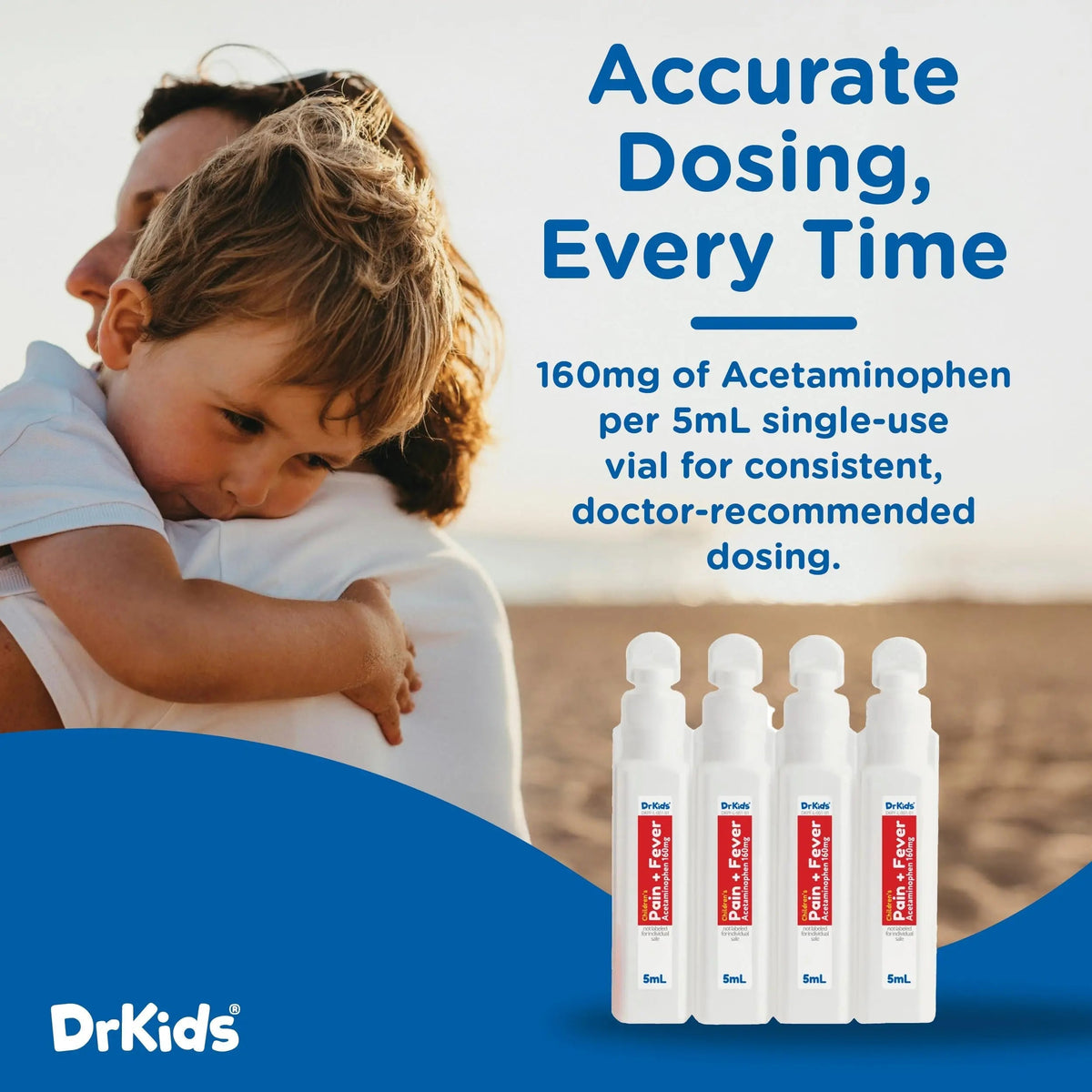 Dr. Kids Children’s Pain and Fever Medicine - Acetaminophen for Kids Ages 2-11, Pre-Measured Single-Use Vials for Headache, Sore Throat, Cold and Flu, Cherry Flavor, 20 Count Dr. KidsBuy Supplements Australia