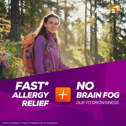 Allegra Adult 24-Hour Allergy Relief Gelcaps, Non-Drowsy Indoor and Outdoor Allergy Medicine, 180 mg Fexofenadine HCI Antihistamine Pill, 60 Count Plus 1 Count Travel Pack Allegra buy supplements Au