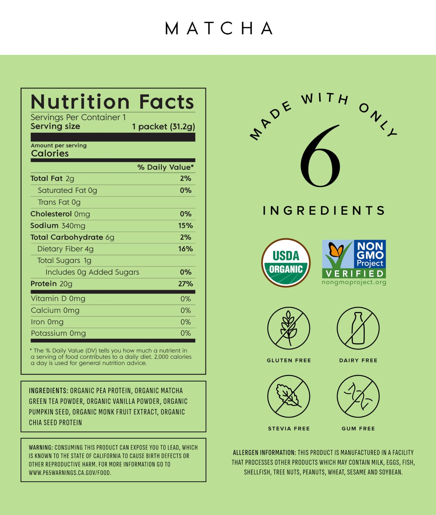 Truvani Organic Plant Based Protein Powder | Strawberry | 10 Servings | Vegan | 20g Pea Protein | Single Serving Travel Packets | Keto | Gluten & Dairy Free | Low Carb