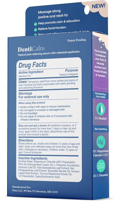 nfuse DentiCalm Soothing Pain Relief for Teeth Grinding and Jaw Clenching (Bruxism), for Jaw, Head and Neck Pain, Stiffness and Tension, Nightguard Discomfort Relief, 0.47 OZ nfuseBuy Supplements Australia