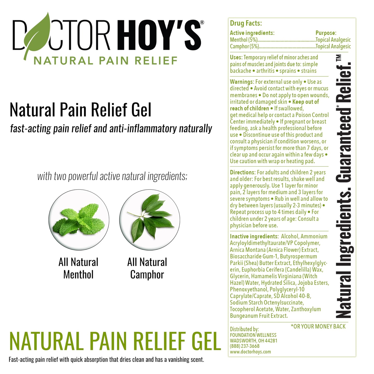 DOCTOR HOY'S Natural Pain Relief Gel, Water Based with Arnica, Anti-Inflammatory, Clean, Safe and Effective Natural Pain Relief, 3 oz. Roll-On, 3pk DOCTOR HOY'SBuy Supplements Australia