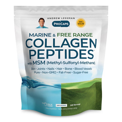 ANDREW LESSMAN ProCaps Marine Collagen Peptides with MSM Powder 60 Servings