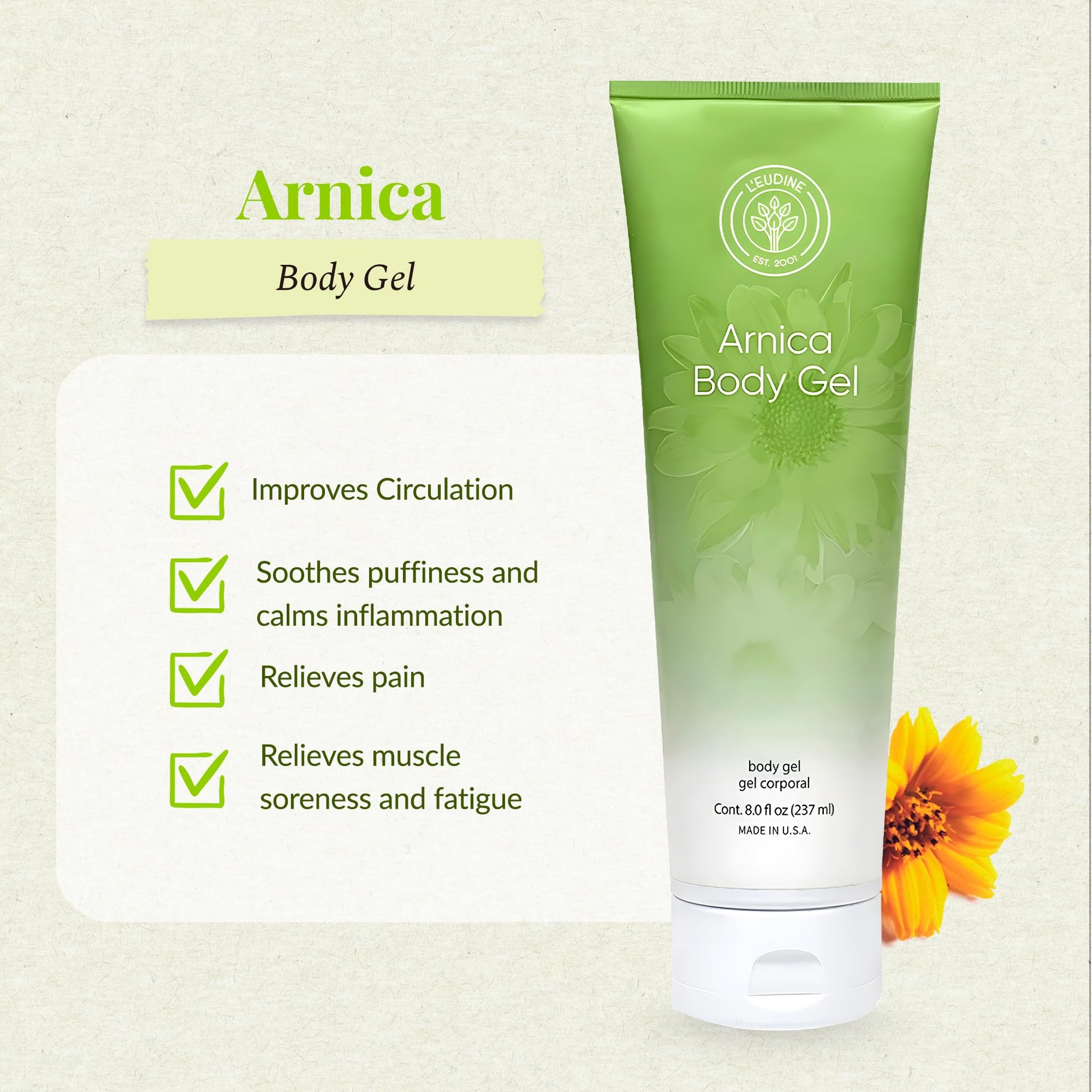 L’EUDINE Arnica Gel – Pack of 3 – Extra Strength for Bruise Relief, Wonder-Plant for Treating Muscle Soreness, Bruising, and Swelling - Fast Absorbing, Natural Formula L'eudineBuy Supplements Australia