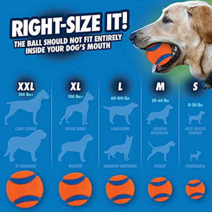 Chuckit! Ultra Ball Dog Toy - Medium Bouncy Fetch Balls For Dogs 20-60 lbs - Made from Durable Rubber - Floating Water Pet Toys - Size Medium - 2.5-inch Diameter - Pack of 2 | Bouncy durable rubber design for pups 20-60 lbs, high bounce action for active
